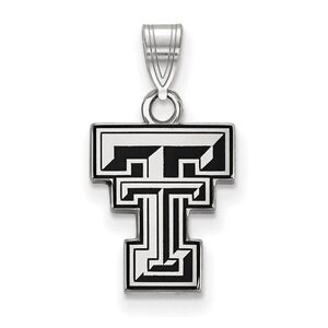 Sterling Silver Texas Tech U. Small Enamel Pendant